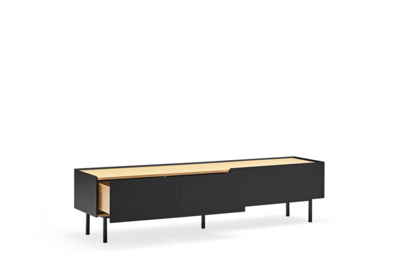 Arista - Mueble TV 2C/1P Negro - Imagen 3