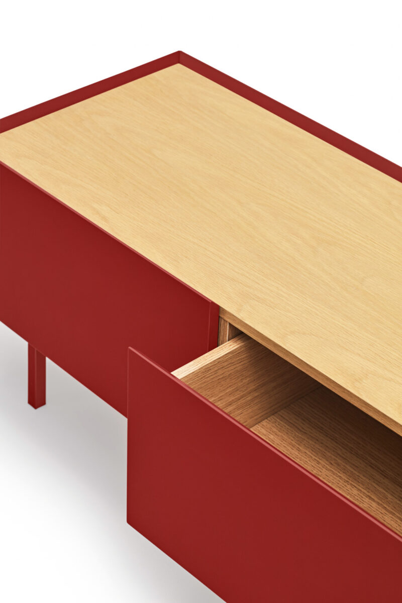 Arista - Mueble TV 2C/1P Burdeos - Imagen 6
