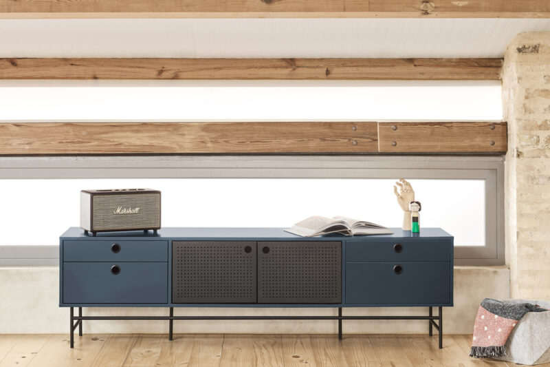Punto - Mueble TV 2P4C Negro/Azul - Imagen 10