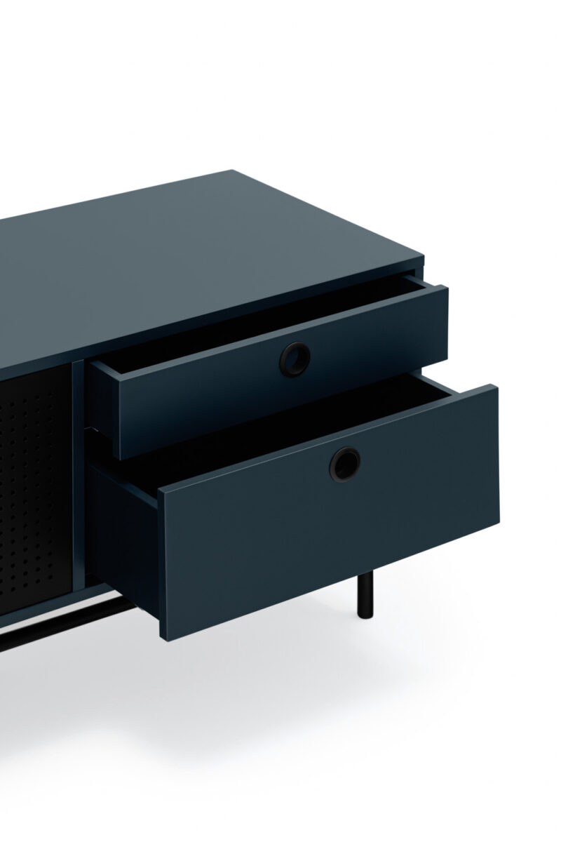 Punto - Mueble TV 2P4C Negro/Azul - Imagen 6