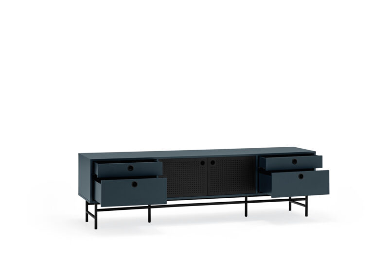 Punto - Mueble TV 2P4C Negro/Azul - Imagen 4