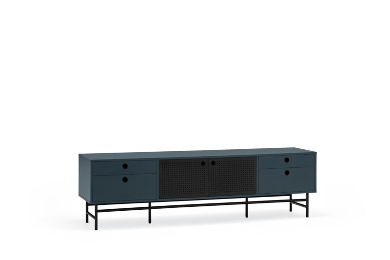 Punto - Mueble TV 2P4C Negro/Azul - Imagen 2