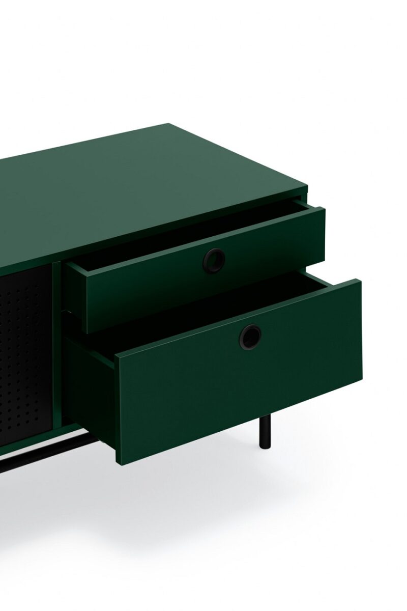 Punto - Mueble TV 2P4C Negro/Verde - Imagen 6