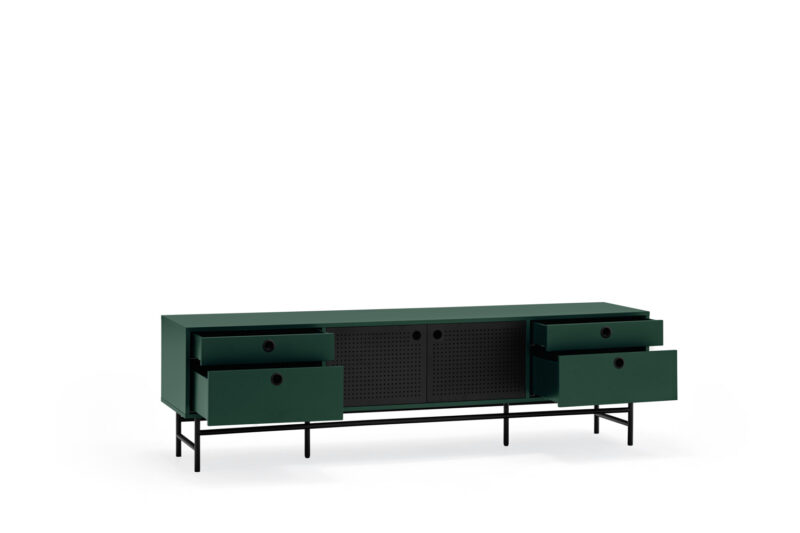Punto - Mueble TV 2P4C Negro/Verde - Imagen 4