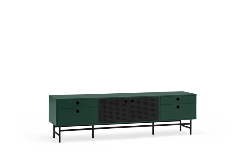 Punto - Mueble TV 2P4C Negro/Verde - Imagen 2