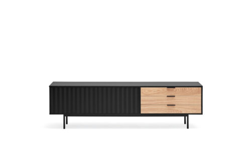 Sierra - Mueble TV 2P3C Negro/Roble