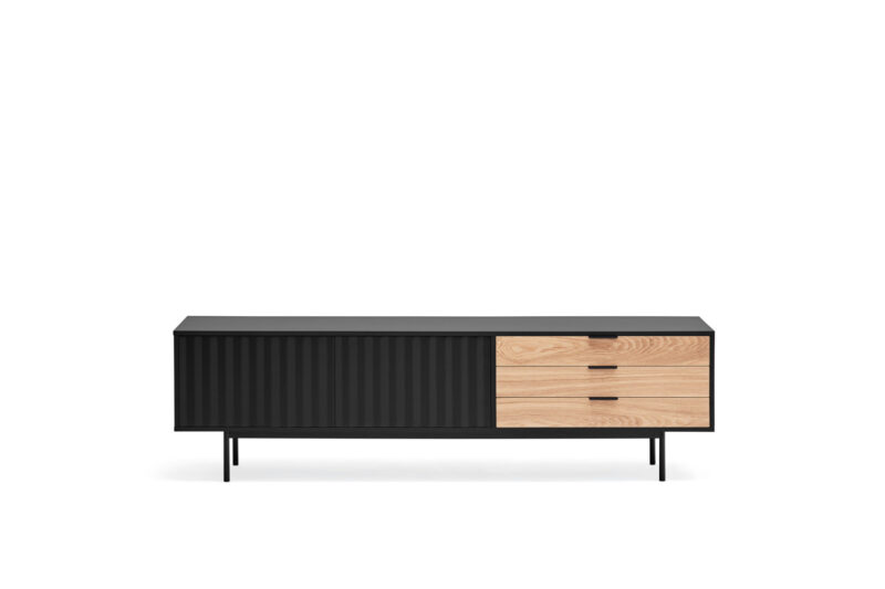 Sierra - Mueble TV 2P3C Negro/Roble
