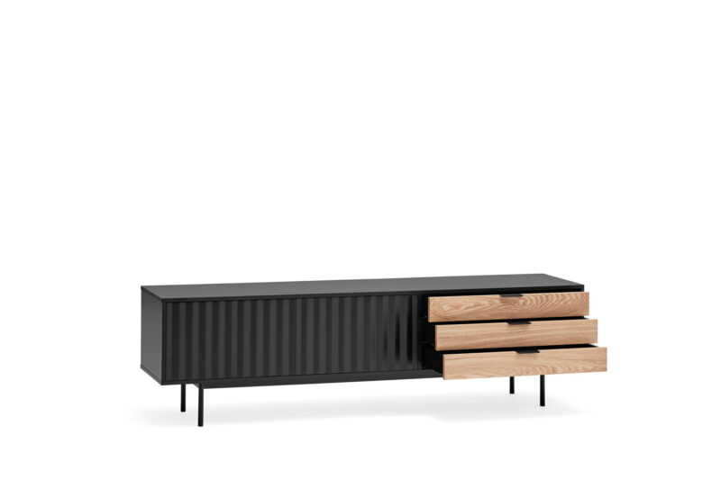 Sierra - Mueble TV 2P3C Negro/Roble - Imagen 3