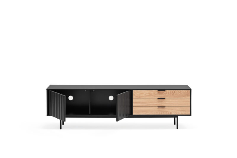 Sierra - Mueble TV 2P3C Negro/Roble - Imagen 4