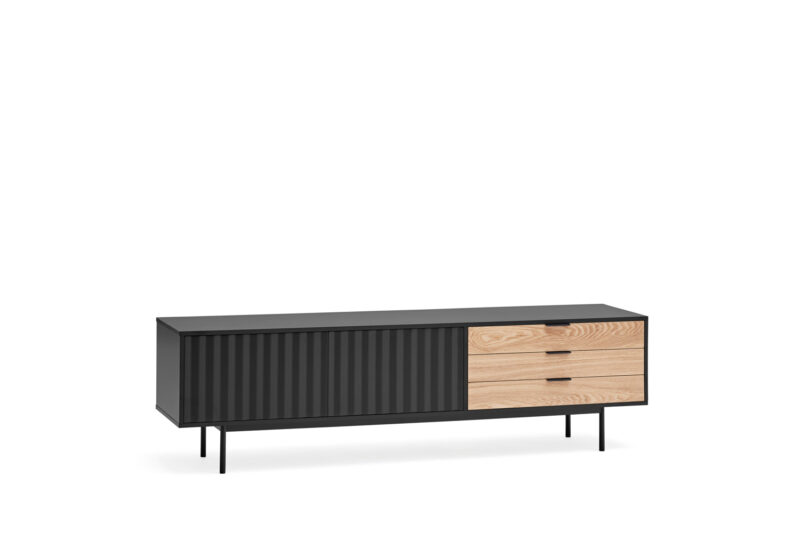 Sierra - Mueble TV 2P3C Negro/Roble - Imagen 2