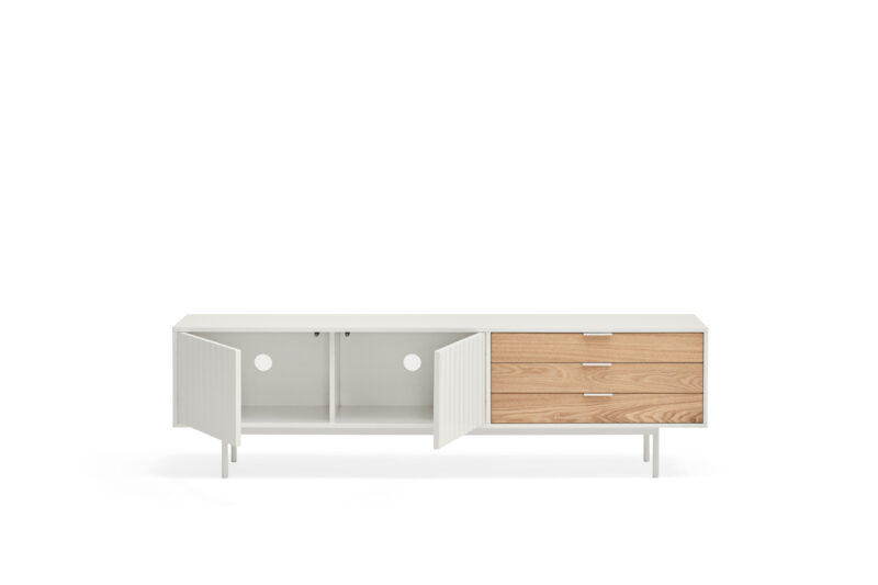 Sierra - Mueble TV 2P3C Blanco/Roble - Imagen 4