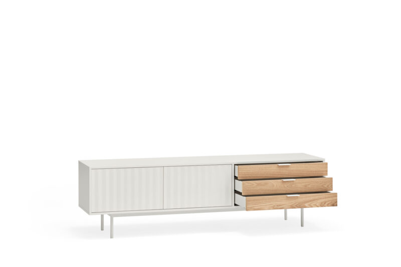 Sierra - Mueble TV 2P3C Blanco/Roble - Imagen 3