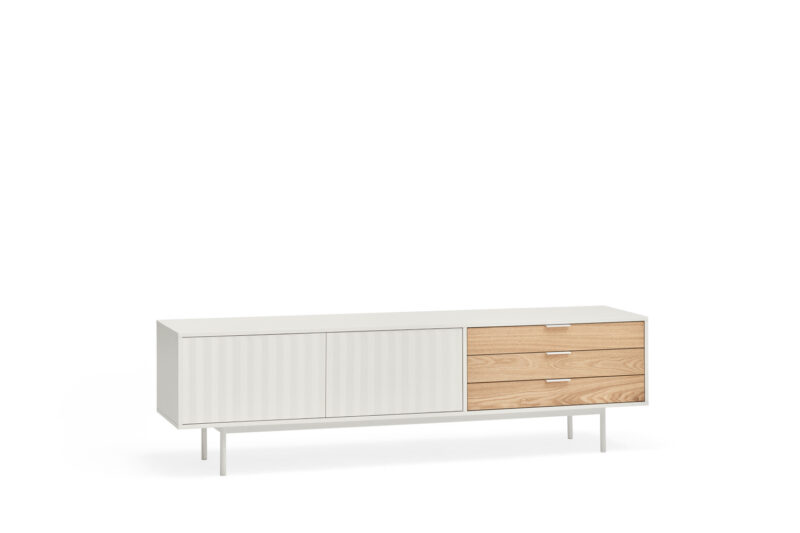 Sierra - Mueble TV 2P3C Blanco/Roble - Imagen 2