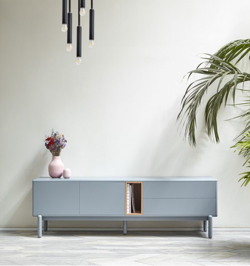 Corvo - Mueble TV 2P2C1H 180 CM Gris Perla - Imagen 8