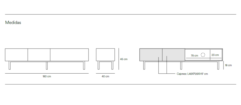Arista - Mueble TV 2C/1P Blanco - Imagen 12