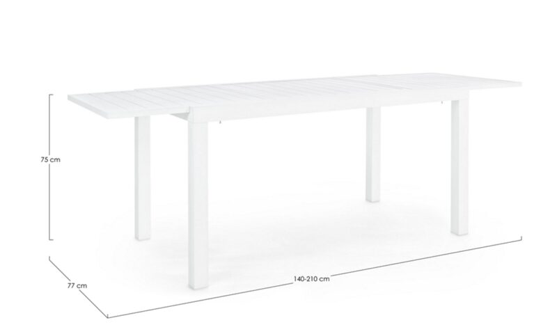 Hilde - Mesa de exterior de 140 Blanca Ext. a 210 cm - Imagen 5