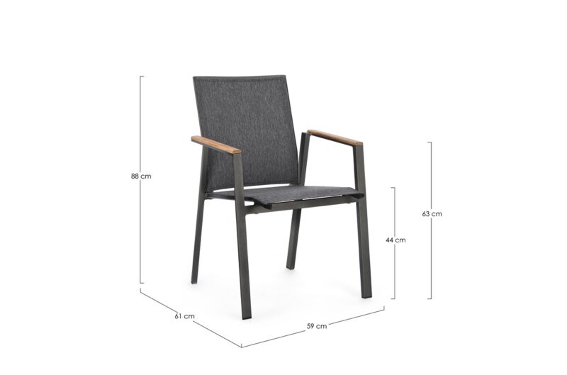 Cameron - Silla de exterior Antracita/Teca - Imagen 6