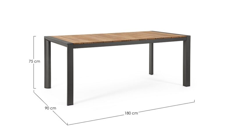 Cameron - Mesa de exterior de 180 cm Antracita/Teca - Imagen 3