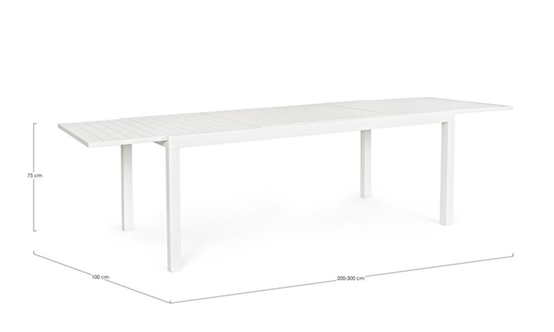 Hilde - Mesa de exterior de 200 Blanca Ext. a 300 cm - Imagen 5