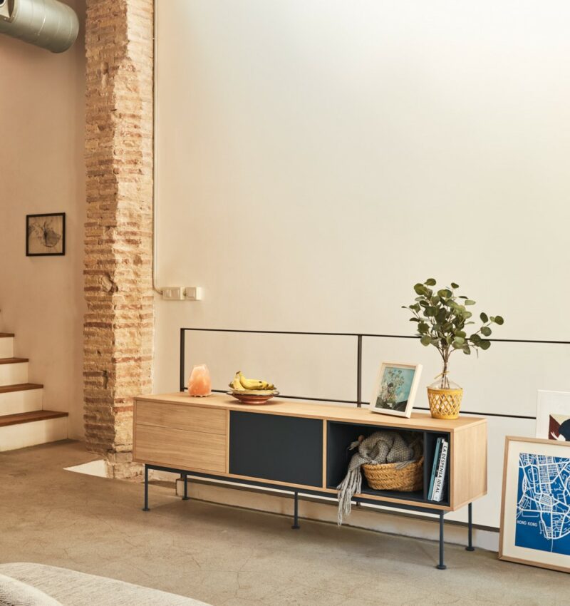 Yoko, Mueble TV 2C/1P - Roble/Antracita - Imagen 10