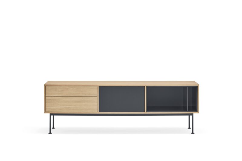 Yoko, Mueble TV 2C/1P - Roble/Antracita