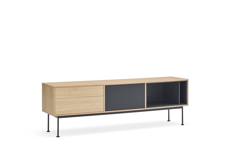 Yoko, Mueble TV 2C/1P - Roble/Antracita - Imagen 2