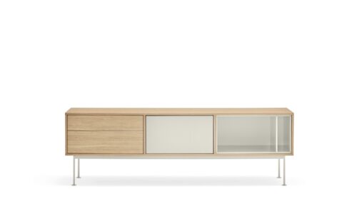 Yoko, Mueble TV 2C/1P - Roble/Crema