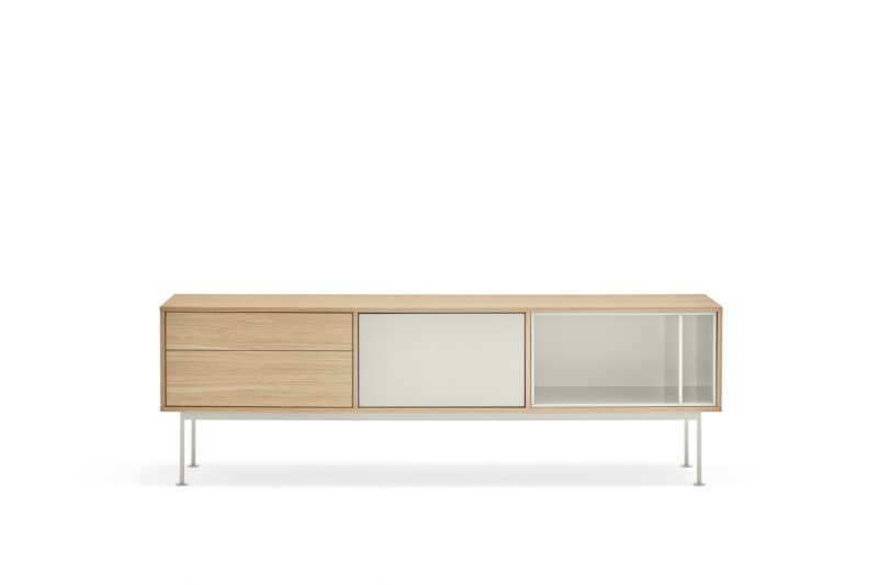 Yoko, Mueble TV 2C/1P - Roble/Crema