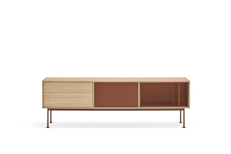 Yoko, Mueble TV 2C/1P - Roble/Teja