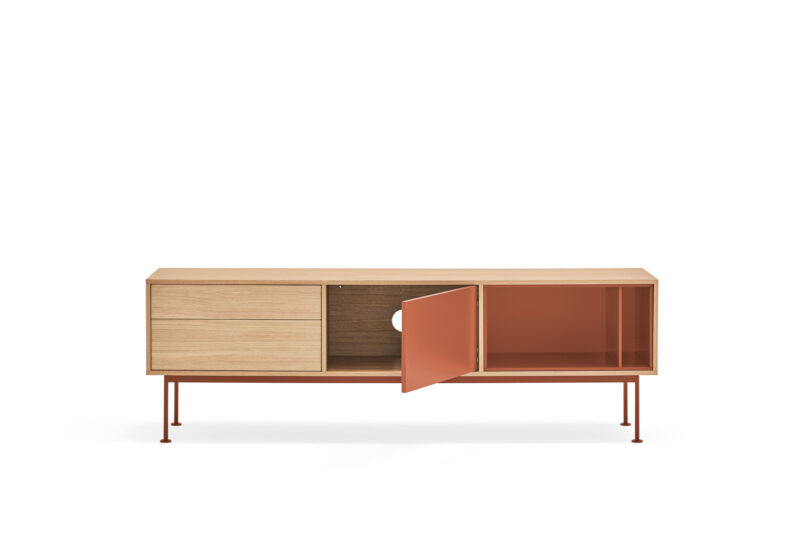 Yoko, Mueble TV 2C/1P - Roble/Teja - Imagen 4