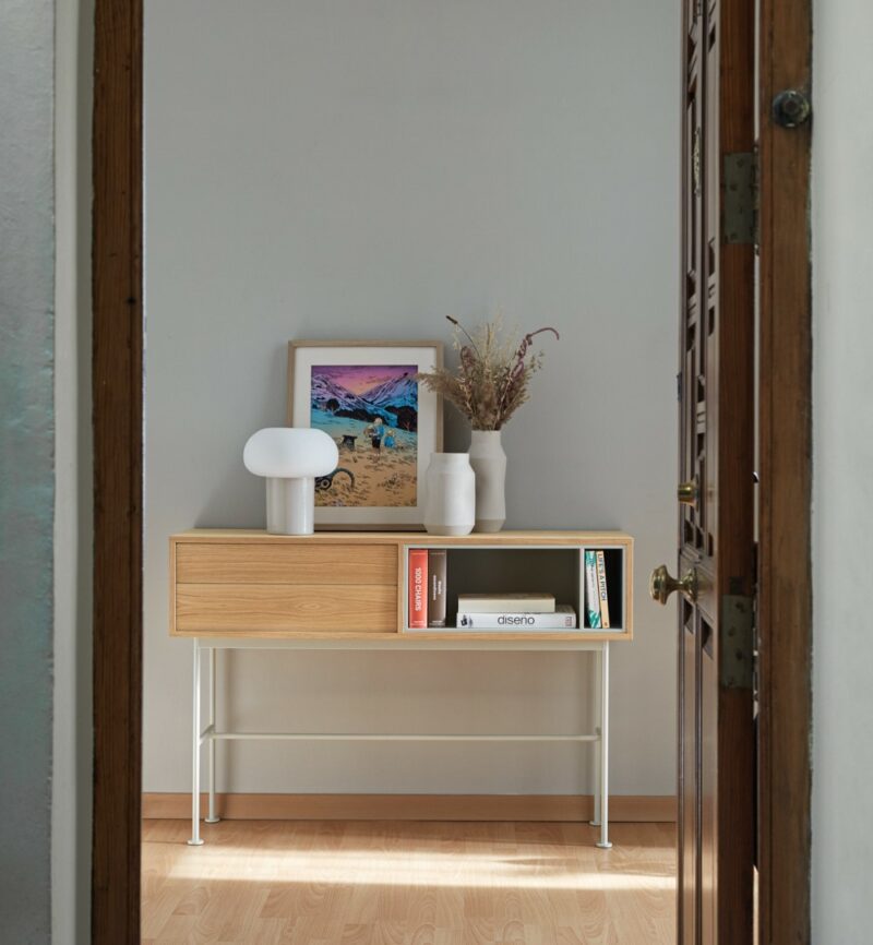 Yoko, Consola 2C/Expositor - Roble/Crema - Imagen 10