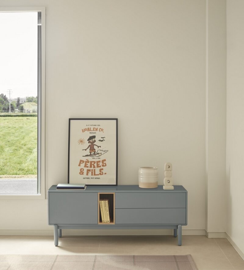 Corvo - Mueble TV 1P2C1H 140 CM Gris Perla - Imagen 7