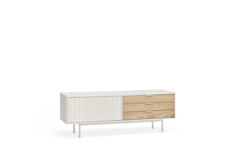 Sierra - Mueble TV 1P3C Blanco/Roble - Imagen 2