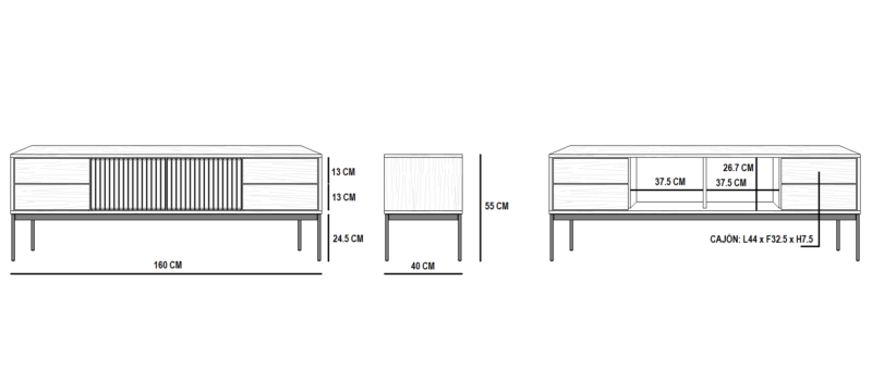 Mia, Mueble T.V de 160 cm 2P/4C - Imagen 5