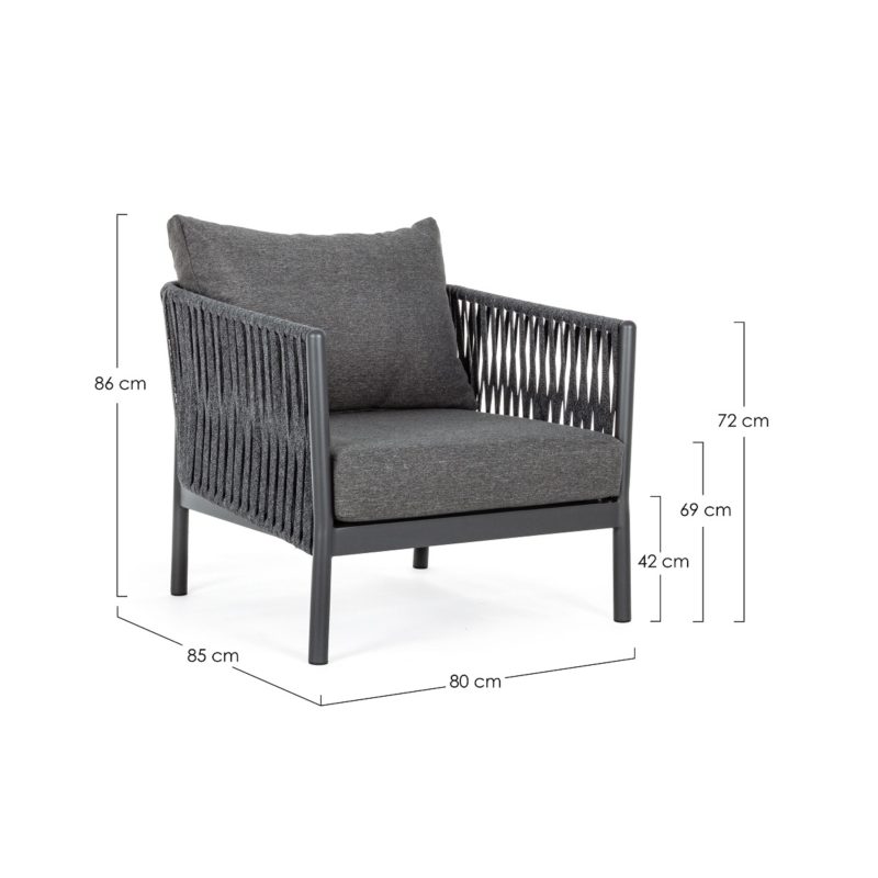Florencia - Sillón de exterior Antracita (Pack de 2 udds.) - Imagen 6