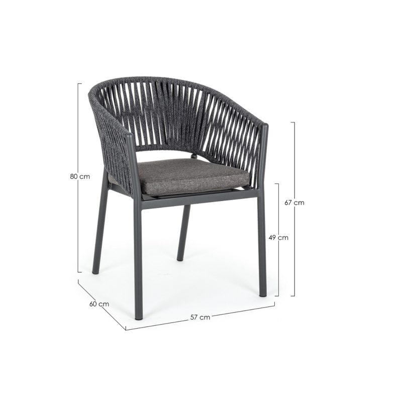 Florencia - Silla de exterior Antracita - Apilable - Imagen 5