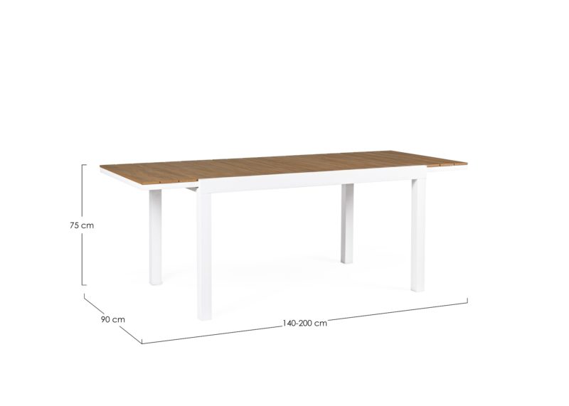 Elias - Mesa de exterior de 140 Blanco Ext. a 200 cm - Imagen 4