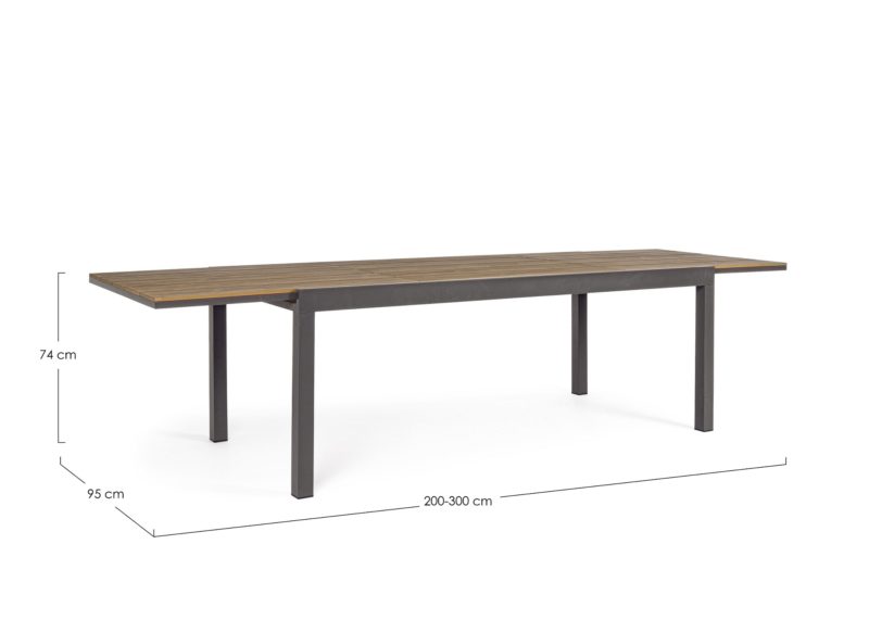 Elias - Mesa de exterior de 200 cm Antracita Ext. a 300 cm - Imagen 6