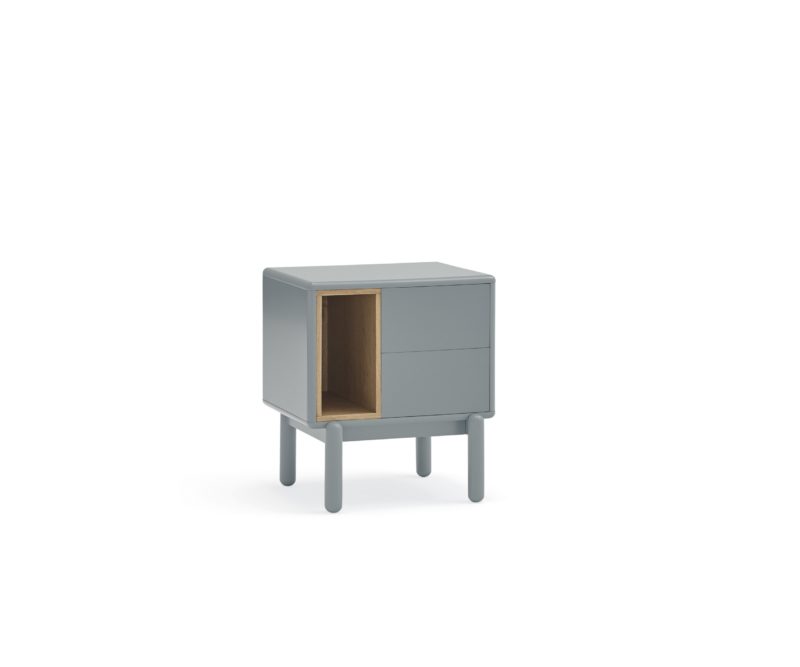 Corvo - Mesita 2C1H Gris Perla - Imagen 2