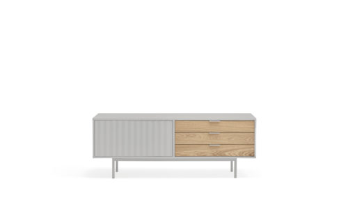 Sierra - Mueble TV 1P3C Gris/Roble