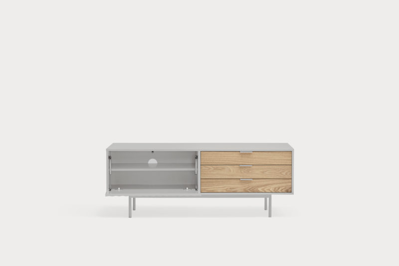 Sierra - Mueble TV 1P3C Gris/Roble - Imagen 4