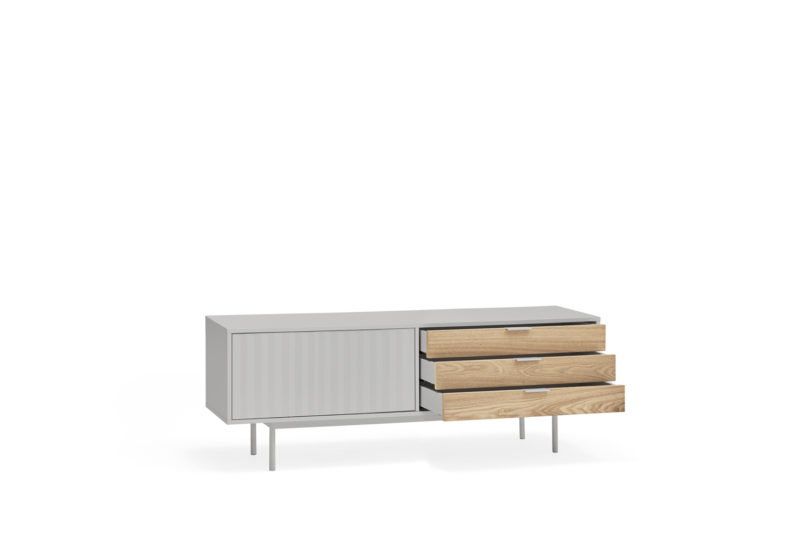 Sierra - Mueble TV 1P3C Gris/Roble - Imagen 3