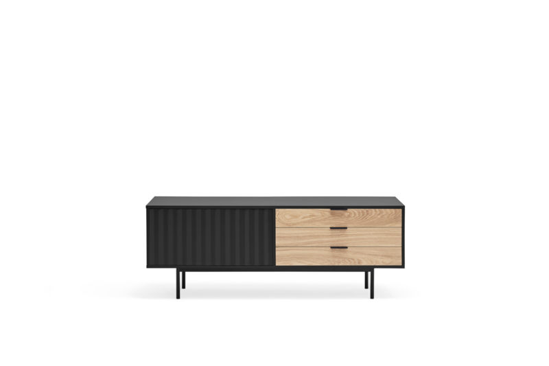 Sierra - Mueble TV 1P3C Negro/Roble