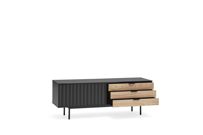 Sierra - Mueble TV 1P3C Negro/Roble - Imagen 3