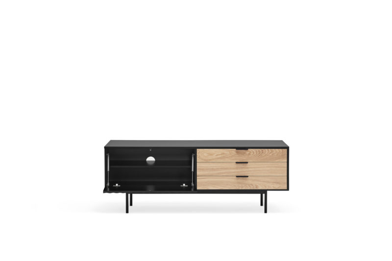 Sierra - Mueble TV 1P3C Negro/Roble - Imagen 4