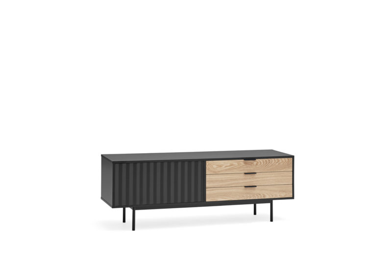 Sierra - Mueble TV 1P3C Negro/Roble - Imagen 2