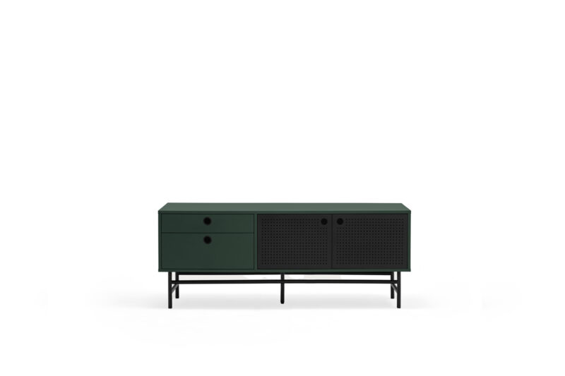 Punto - Mueble TV de 140 cm 2P2C Verde/Negro