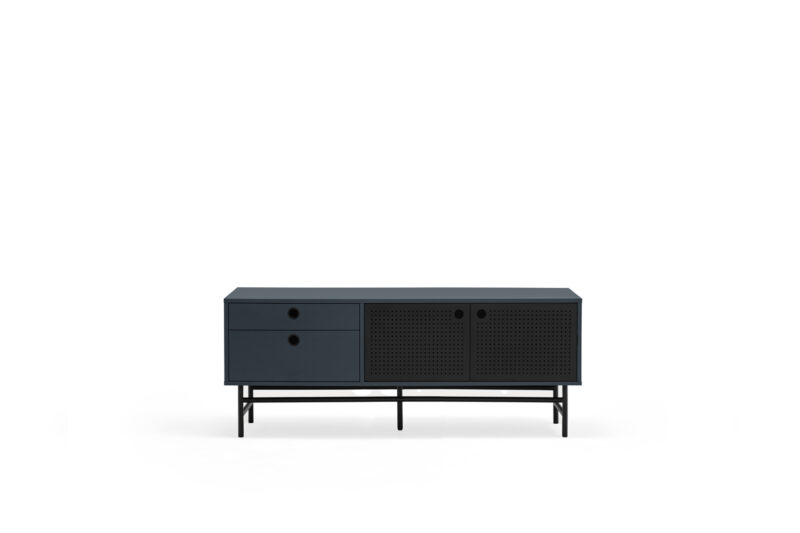 Punto - Mueble TV de 140 cm 2P2C Azul/Negro