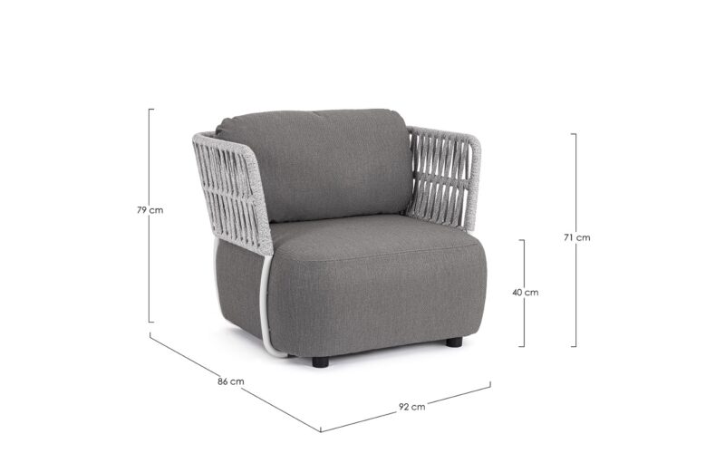 Palmer - Sillón Blanco/Gris - Imagen 5