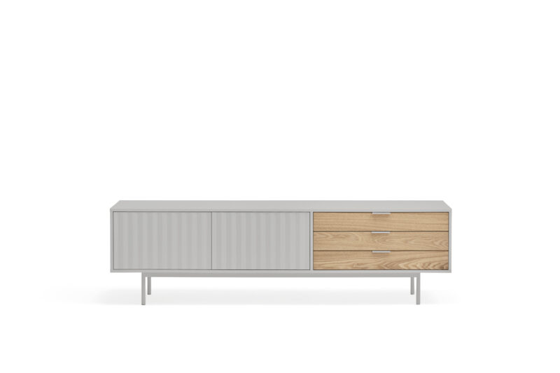 Sierra - Mueble TV 2P3C Gris/Roble